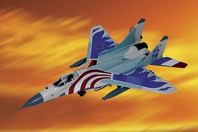 MIG-29 FULCRUM FULCRUM FAREWELL USA 2003 DIE-CAST METAL SCALE MODEL - ARMOUR COLLECTION BY THE FRANKLIN MINT