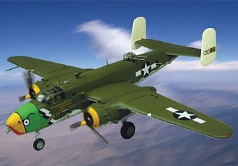 B-25D MITCHELL RED WRATH DIE-CAST METAL SCALE MODEL - ARMOUR COLLECTION BY THE FRANKLIN MINT