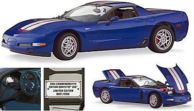2004 COMMEMORATIVE CORVETTE Z06 LIMITED EDITION DIE-CAST 1:24 SCALE MODEL BY THE FRANKLIN MINT