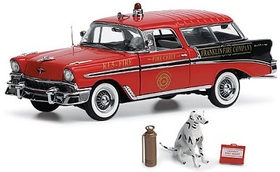 1956 CHEVROLET NOMAD FIRE CHIEF'S WAGON LIMITED EDITION DIE-CAST 1:24 SCALE MODEL BY THE FRANKLIN MINT