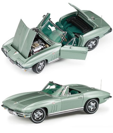 1966 Corvette Sting Ray Fiberglass Convertible Limited Edition Die-Cast 1:24 Scale Model By The Franklin Mint