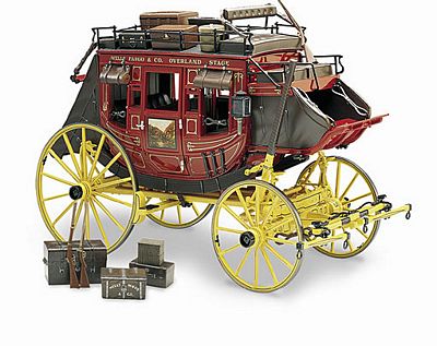 WELLS FARGO OVERLAND STAGECOACH DIE-CAST 1:16 SCALE MODEL BY THE FRANKLIN MINT