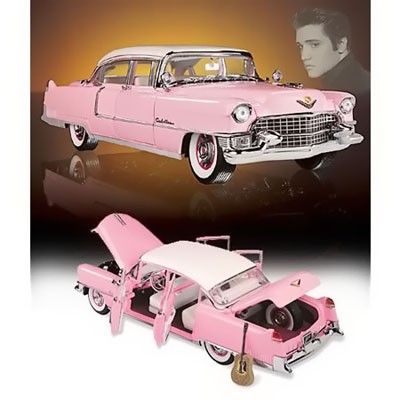 ELVIS PRESLEY'S 1955 PINK CADILLAC DIE-CAST 1:24 SCALE MODEL BY THE FRANKLIN MINT