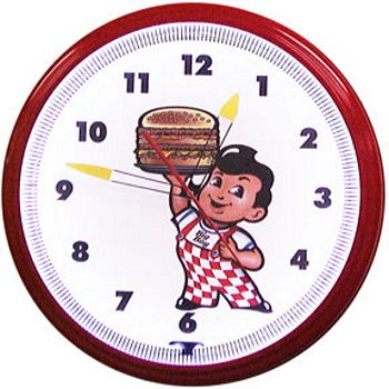 BOB'S BIG BOY 02 HAMBURGERS NEON WALL CLOCK