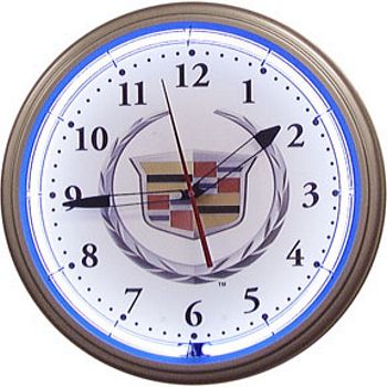 Cadillac Wreath Neon Wall Clock