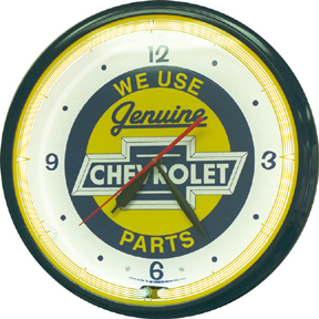 Chevy Bowtie Neon Wall Clock