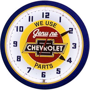Chevy Red Center Neon Wall Clock