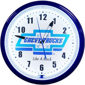 Chevy Trucks Neon Wall Clock