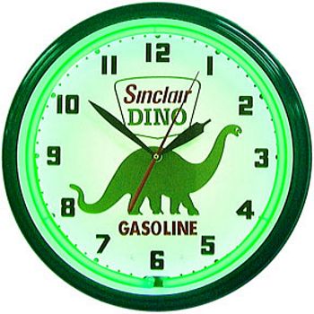 Sinclair Dino Gasoline Neon Wall Clock