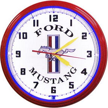 FORD MUSTANG NEON WALL CLOCK