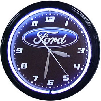 Ford Oval Neon Wall Clock
