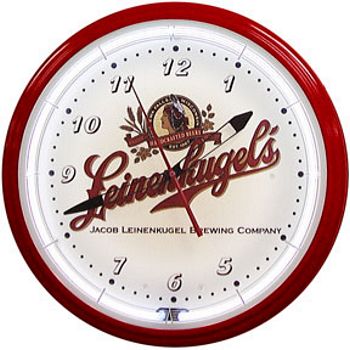 LEINENKUGEL BREWING COMPANY NEON WALL CLOCK