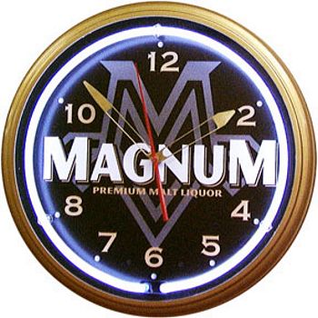 MAGNUM PREMIUM MALT LIQUOR NEON WALL CLOCK