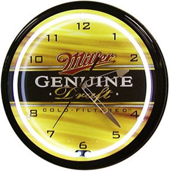 MILLER GENUINE DRAFT MGD NEON WALL CLOCK