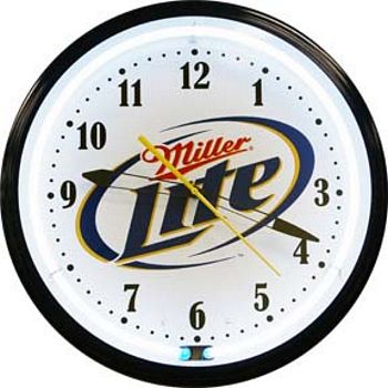 MILLER LITE NEON WALL CLOCK