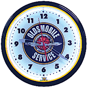 Oldsmobile Service Neon Wall Clock