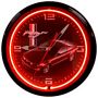 Ford Mustang Car Black Neon Wall Clock