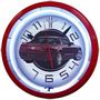Ford Mustang Car Red Neon Wall Clock