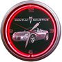 Pontiac Solstice Silver Neon Wall Clock