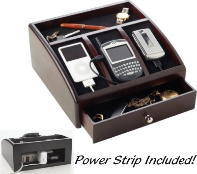 CHARGING VALET WITH CHERRYWOOD FINISH