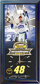 JIMMIE JOHNSON 2007 NEXTEL CUP CHAMPION LIMITED EDITION WALL CLOCK