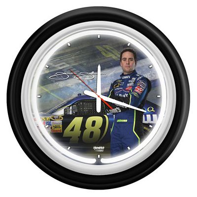 JIMMIE JOHNSON 22 INCH ROUND NEON WALL CLOCK