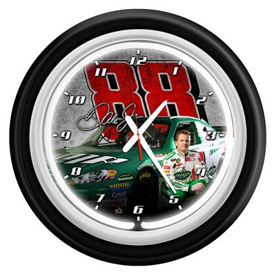 DALE EARNHARDT JR. 22 INCH ROUND NEON WALL CLOCK