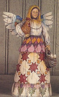 JIM SHORE ANGEL WITH HEN AND EGGS FIGURINE