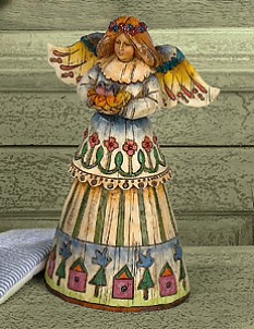 JIM SHORE ANGEL WITH BIRDS NEST FIGURINE