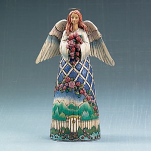 JIM SHORE ANGEL IN GARDEN FIGURINE