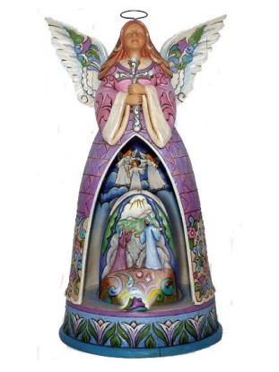 Jim Shore Heartwood Creek Easter Angel Musical Figurine With Lighted Revolving Scenes