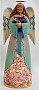 Jim Shore Heartwood Creek Blue Angel With Bouquet Figurine