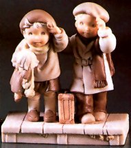 KIM ANDERSON COUPLE AT TRAIN STATION THURSDAY FIGURINE