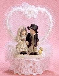 KIM ANDERSON HEART WITH FLOWER WEDDING CAKE TOPPER