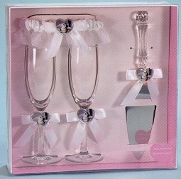 KIM ANDERSON GIFT SET WITH GLASSES SERVER AND GARTER