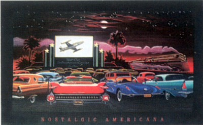 DRIVE-IN THEATER LED FRAMED ART