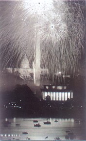 WASHINGTON DC FIREWORKS DISPLAY LED FRAMED ART