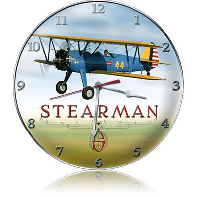 Stearman Aircraft Metal Wall Clock