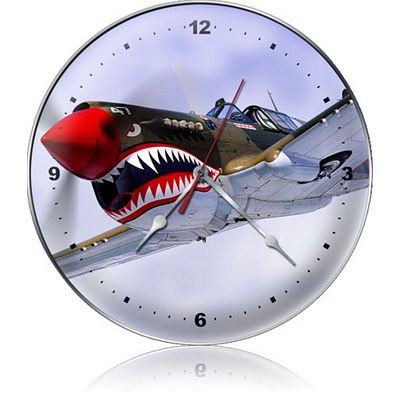 Shark Teeth Nose Art Aircraft Metal Wall Clock