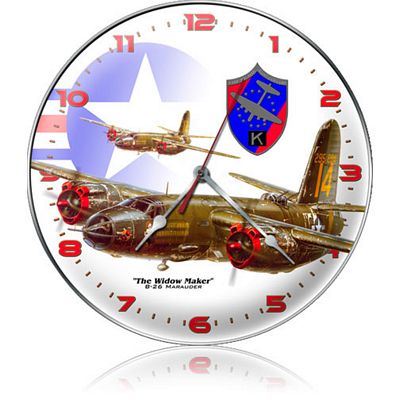 B-26 Marauder Widow Maker Aircraft Metal Wall Clock