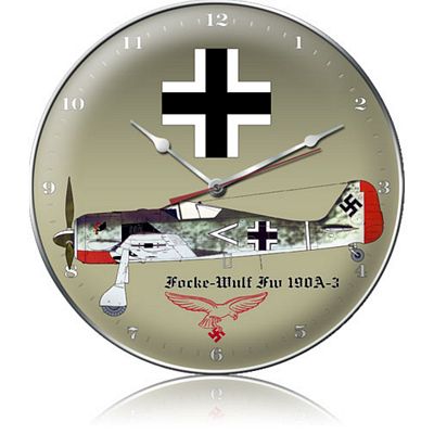 Focke-Wulf FW 190A-3 Aircraft Metal Wall Clock