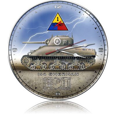 M4 Sherman Tank Metal Wall Clock