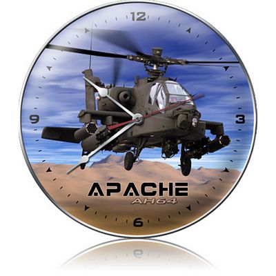 AH-64 Apache Helicopter Metal Wall Clock