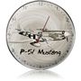 P-51 Black And White Aircraft Metal Wall Clock