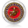 United States Marine Corps Metal Wall Clock