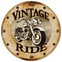 Vintage Ride Motorcycle Metal Wall Clock