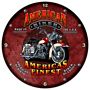 American Biker Metal Wall Clock