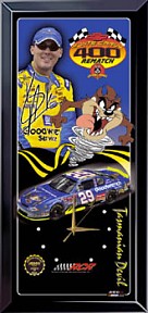 KEVIN HARVICK TAZMANIAN DEVIL LOONEY TUNES NASCAR LIMITED EDITION WALL CLOCK