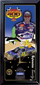 JIMMY JOHNSON SYLVESTER AND TWEETY LOONEY TUNES NASCAR LIMITED EDITION WALL CLOCK