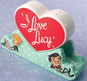 I LOVE LUCY STICK FIGURES SALT AND PEPPER SHAKERS
